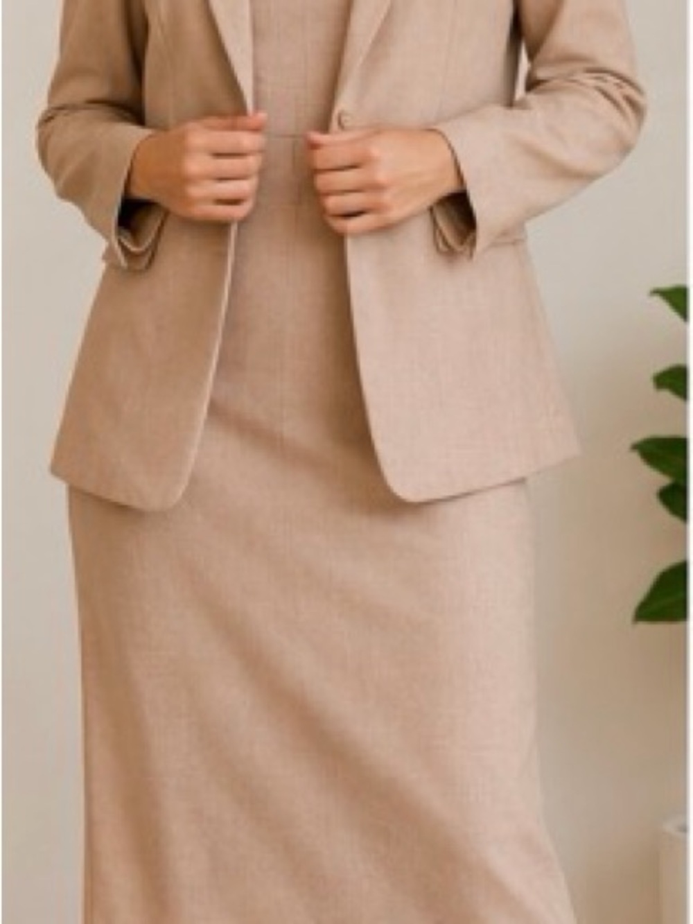 White House Black Market Beige Dress and Blazer